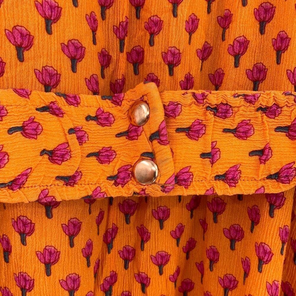 Corey Lynn Calter Orange Pink Floral Ruffle Tiered Jezabel Tank Maxi Dress Small - Picture 4 of 5